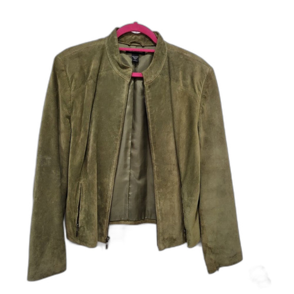 Green Suede Jacket by Valerie Stevens Size Large - Picture 1 of 4